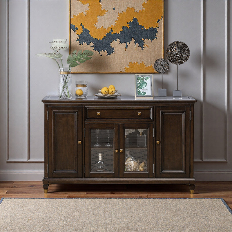 Buffet rétro en bois massif