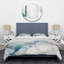 Calligraphie abstraite blanche et grise - ensemble de housse de couette en lin - microfibre de polyester-1278117542
