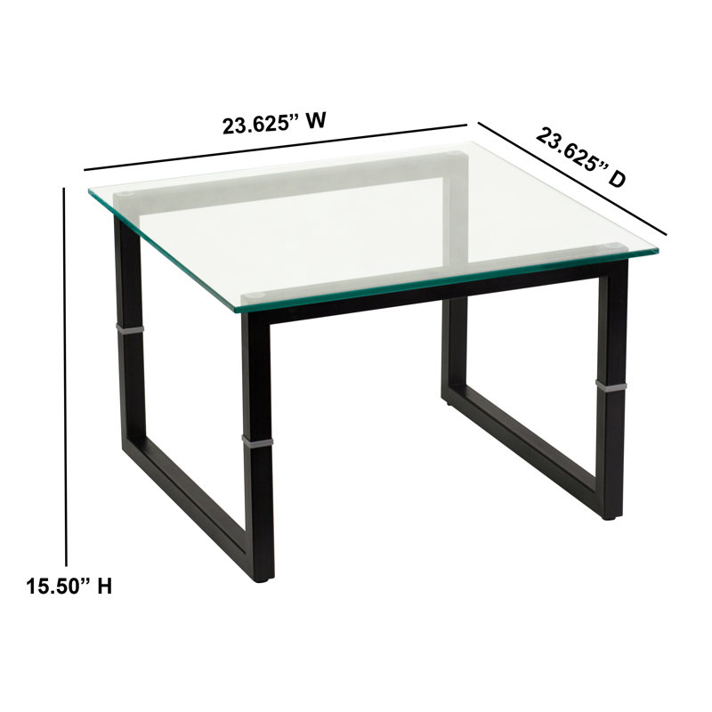 Glass Top Sled End Table
