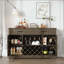 Armoire à café avec rangement et support à vin, porte-verre et 2 tiroirs, console buffet pour la salle à manger de la cuisine