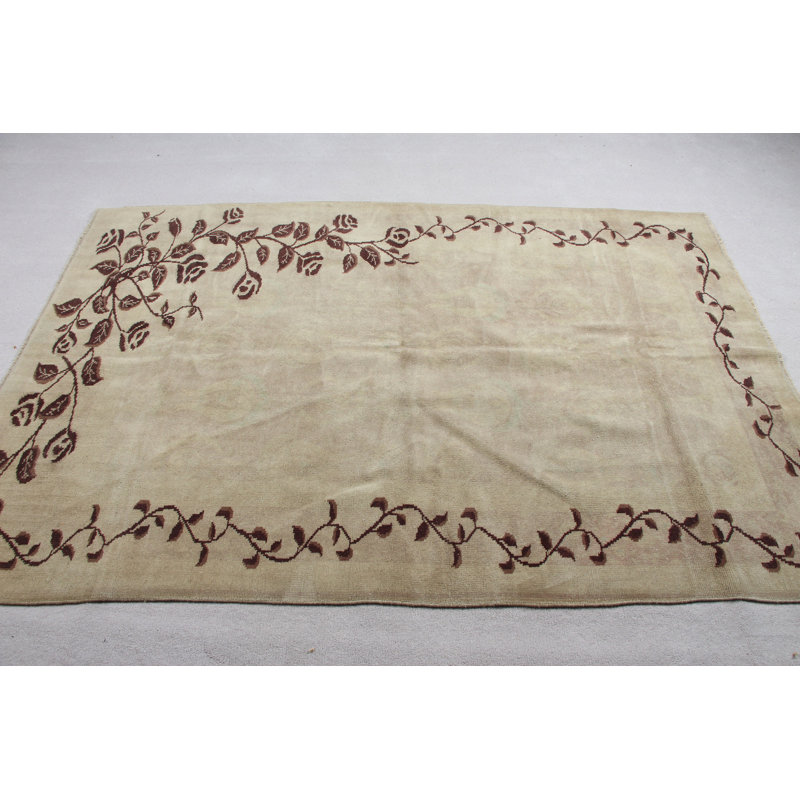 Tapis décoratif oriental vert turc Oushak
