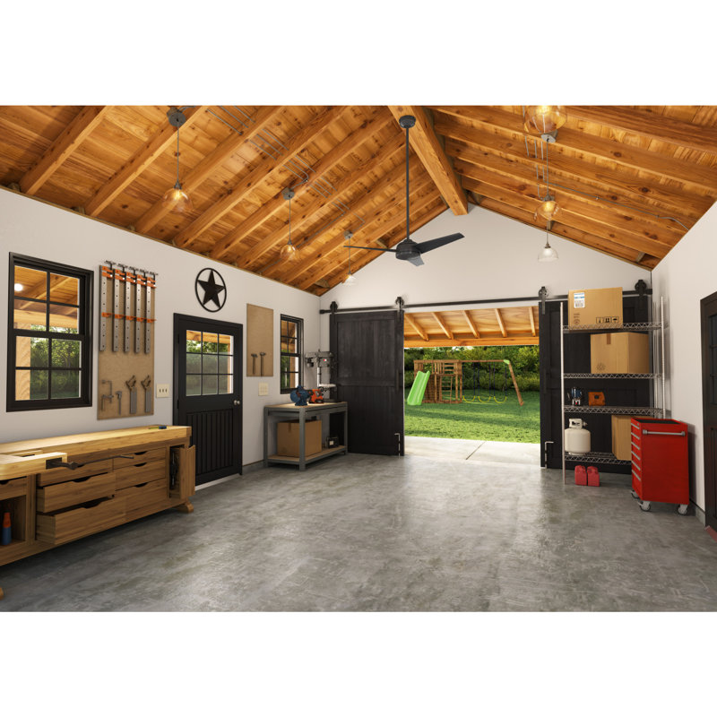 52" Premier Bronze Outdoor Ceiling Fan with Wall Control