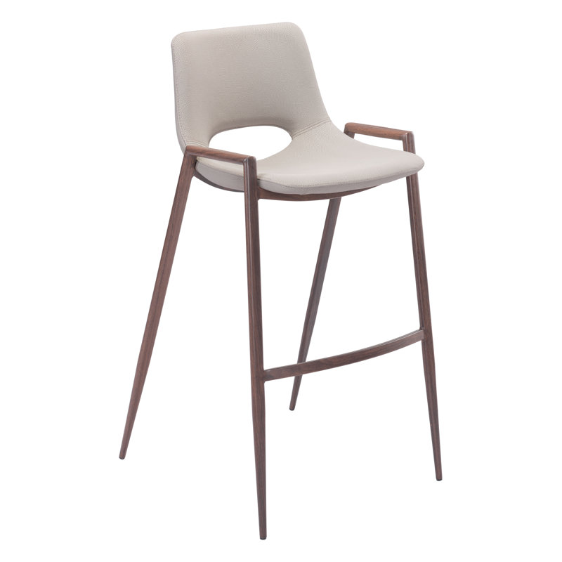 Upholstered Counter Stool, Beige, Bar Stool (29.3” Seat Height)