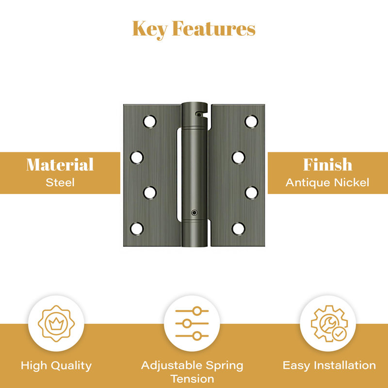 64'' x 64'' Steel Surface Mount Hinge, Antique Nickel