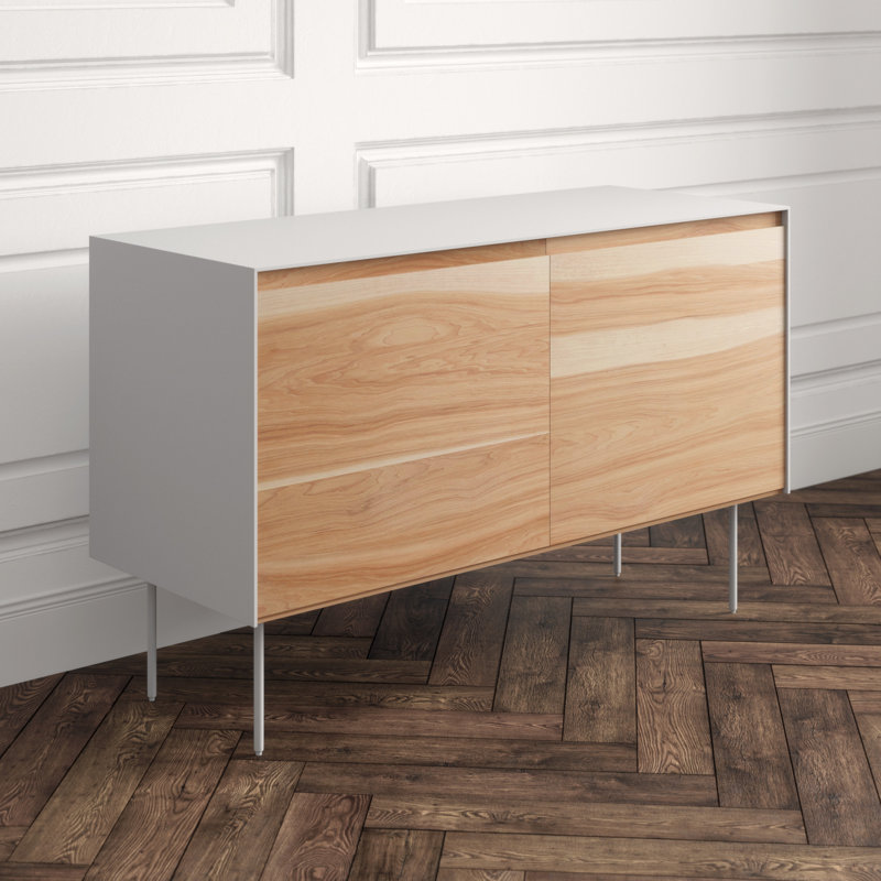 Clad 46'' W Solid Wood Sideboard, White/Hickory