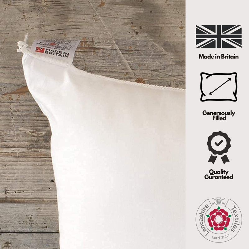 White Square Euro Cushion, 38cm H x 38cm W x 2.5cm D