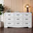 Rustic 9 Drawer Dresser Cabinet ,59''W Modern Table Storge Chest of Drawers Sideboard,Bar Cabinet with Metal Handle Pulls For Dining Room,Living Room,Bedroom-1381600920