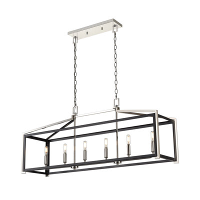 Luminaire suspendu linéaire à chaîne 42 po 6 lumières Maestre