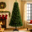 Arbre de Noël artificiel à charnière de 6 pi avec 582 pointes, branches complètes, support en plastique Holiday à 4 pieds pour la décoration intérieure, look, installation rapide, coffre-fort, support léger, arbre de décoration créatif, conseils et