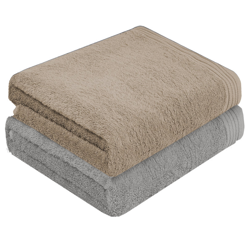 Lorena Midweight Bath Sheet, Sand/Silver