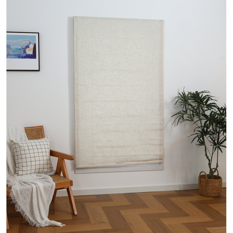 Store romain tissé sans cordon Linen Bliss, L 39 po x L 64 po, Naturel