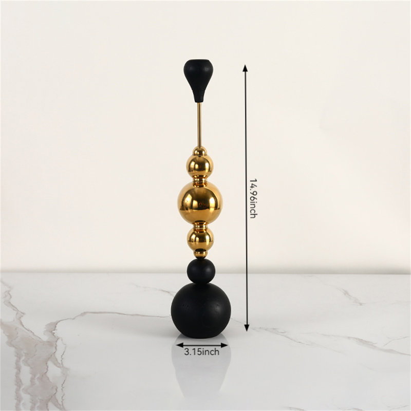 Metal Tabletop Candlestick, 14.96" H x 3.15" W x 3.15" D