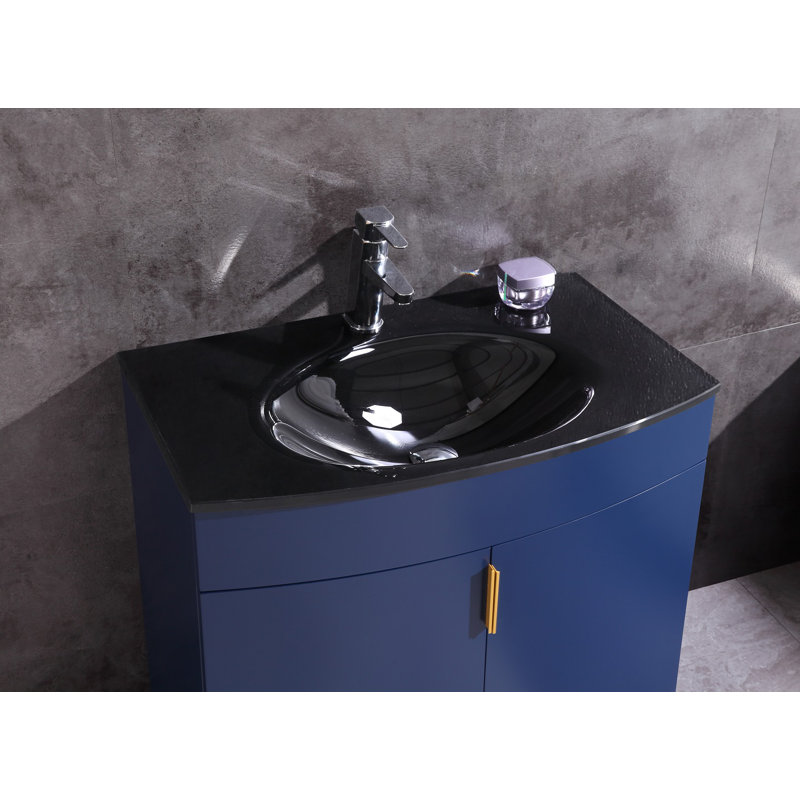Ensemble de meuble-lavabo simple 30 po Boerner, Bleu