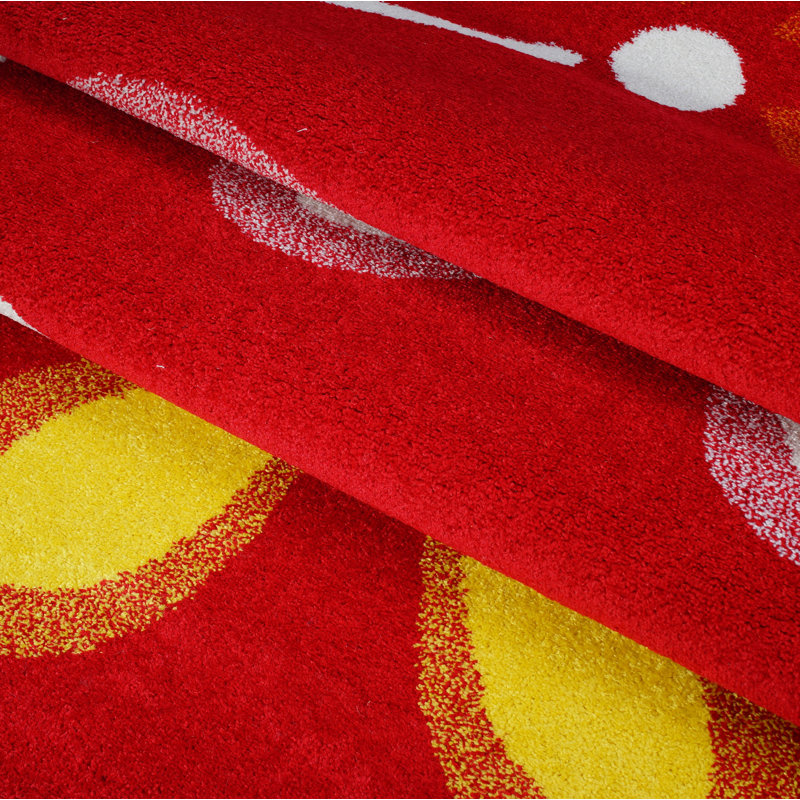 Tapis rouge à motif floral Osterberg, Rectangle 3 pi 11 po x 5 pi 7 po