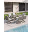 Ensemble de salle à manger d'extérieur, ensemble de salle à manger pivotant en aluminium avec trou pour parasol, ensemble de mobilier d'extérieur pivotant à 360 °, chaises et table pivotantes pour terrasse, jardin, cour arrière, chêne chaulé-1939504778