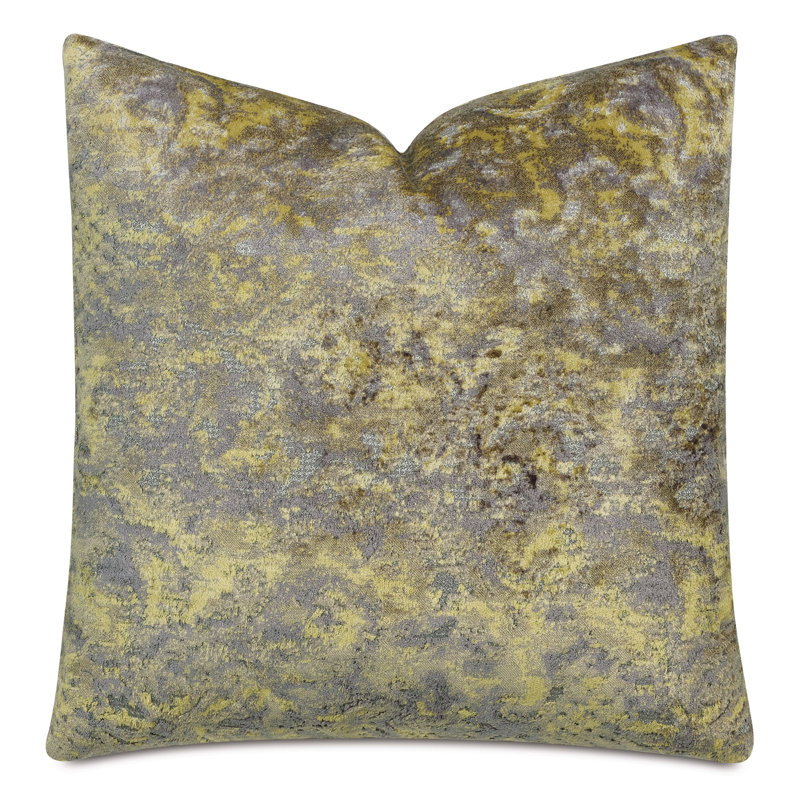 Abstract Reversible Throw Pillow, Yellow