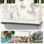 Balancelle de patio suspendue en bois avec coussin et coussins-512139685-512139711