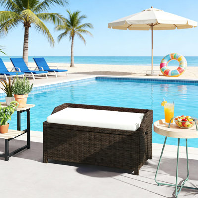 Storage Box,Outdoor Wicker Storage Bench