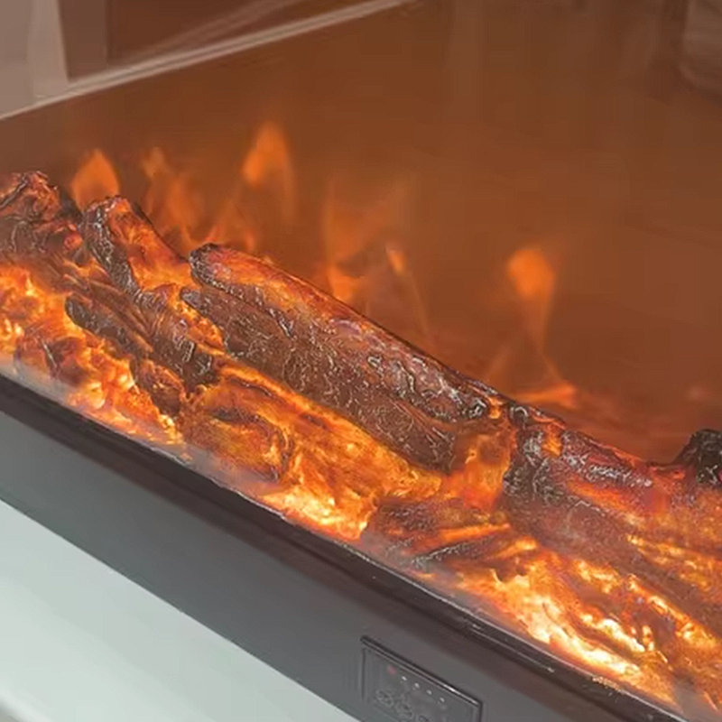 Meuble télé American Fireplace, Ivoire ivoire, 59.06"