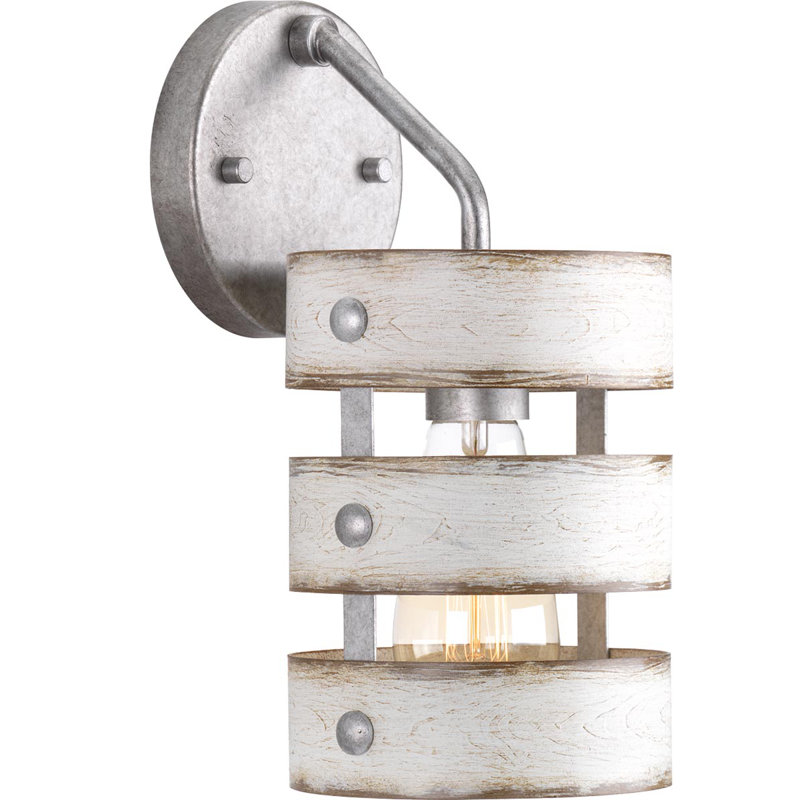 Gulliver Armed Sconce, Antique White, Galvanized