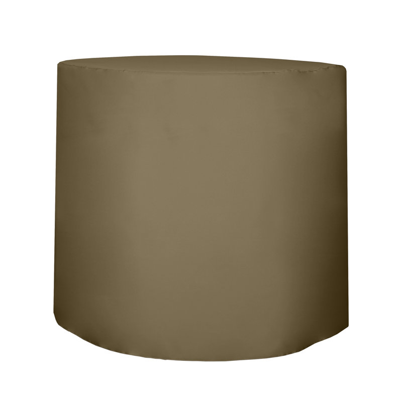 Javin Solid Color Round Tablecloth, Cafe Khaki, 2