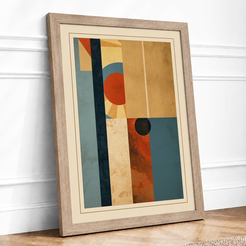 Geometric Inquiry Abstract - Framed Print, A4 - 29.7 x 21.0 cm, Oak
