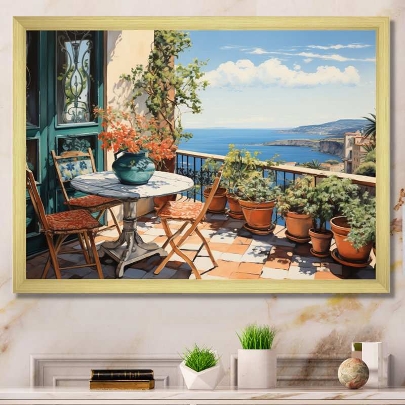 La Dolce, côte italienne I - Italie, art encadré, H 12 po x l 20 po x P 1 po, Cadre doré à une seule photo