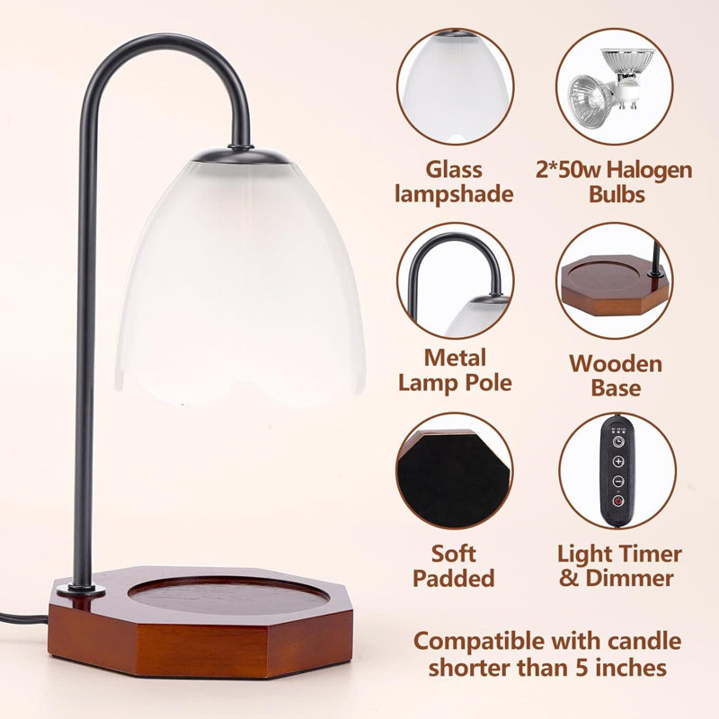 Timer Candle Warmer Lamp - 2 Bulbs, White