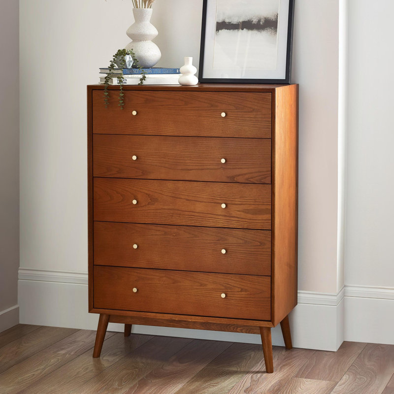 Barchov 84cm W 5 - Drawer Chest of Drawers
