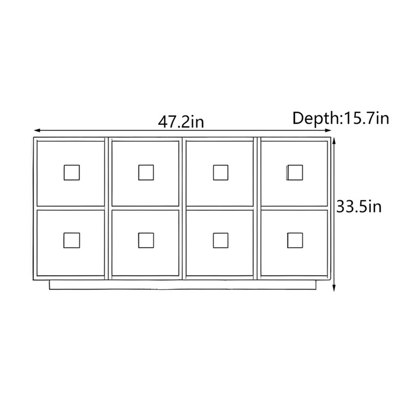 Armoire Nordic Creative, H 33,5 po x l 47,2 po x P 15,7 po