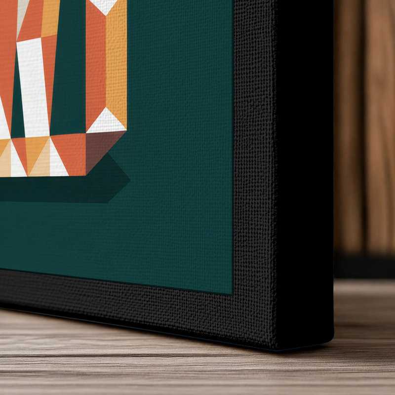 Fox Geometric - Print, 30x20 - 76.2 x 50.8 cm, Black Border