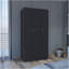 Armoire penderie H 71 po avec 3 portes et 2 tiroirs intérieurs, 3 portes, noir-1549470871