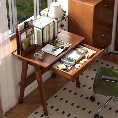 31.5"W Solid Wood Desk with Drawers