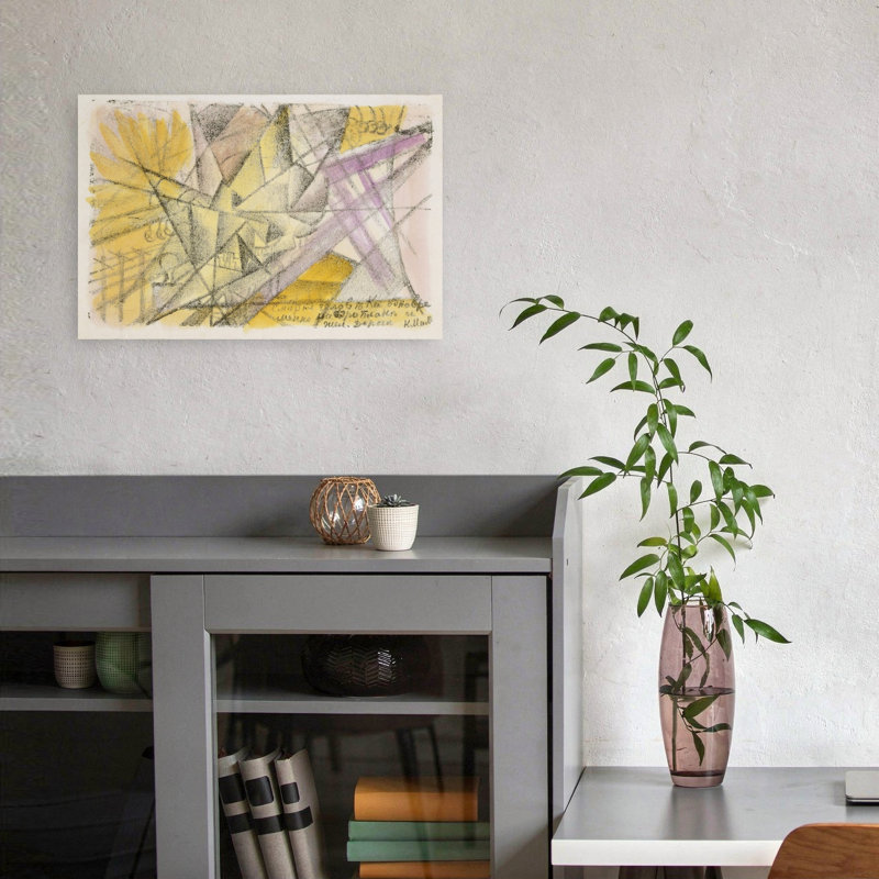 Simultaneous Death In An Airplane And At The Railway, C.1913 Contemporary Wall Art Print 1 Piece Wrapped Canvas Wall Art