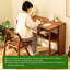 Bureau pliant en bambou, bureau d'ordinateur compact pour les petits espaces, table d'étude pliable pour la chambre à coucher-239256207