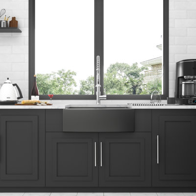 27X21x10 Inch Gunmetal Black Kitchen Sink, Stainless Steel, Nano Surface Treatment, Fingerprint Steel 16G, Improves Hygiene, 27