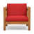 Coussin rouge / cadre brun
