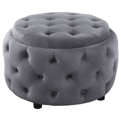 Elester Upholstered Velvet Storage Ottoman