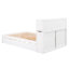Lit plateforme double avec tablettes coulissantes, lit gigogne simple et 2 tiroirs, blanc-1843563687