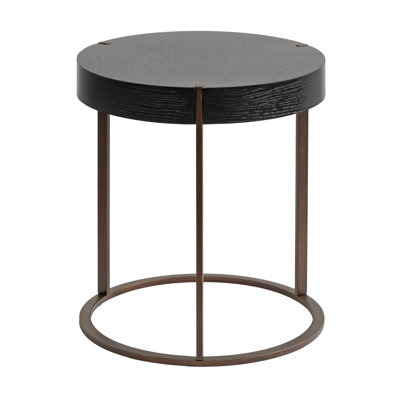Round Wooden Short Side Table by Latitude Run