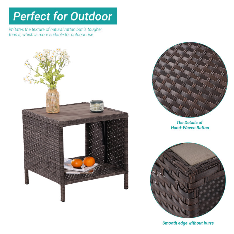 Birdene 8 Piece Wicker Conversation Set with Cushions and Rocking Swivel Chairs, Brown, Gray
