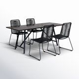 Marga Frinton/Shasta Rectangular 4 - Person 32" Long Dining Set with Cushions