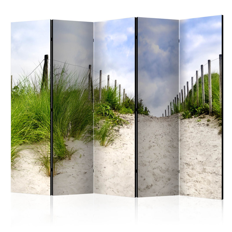 Lake Kathryn 225cm W x 172cm H 5 - Panel Solid Wood Folding Room Divider