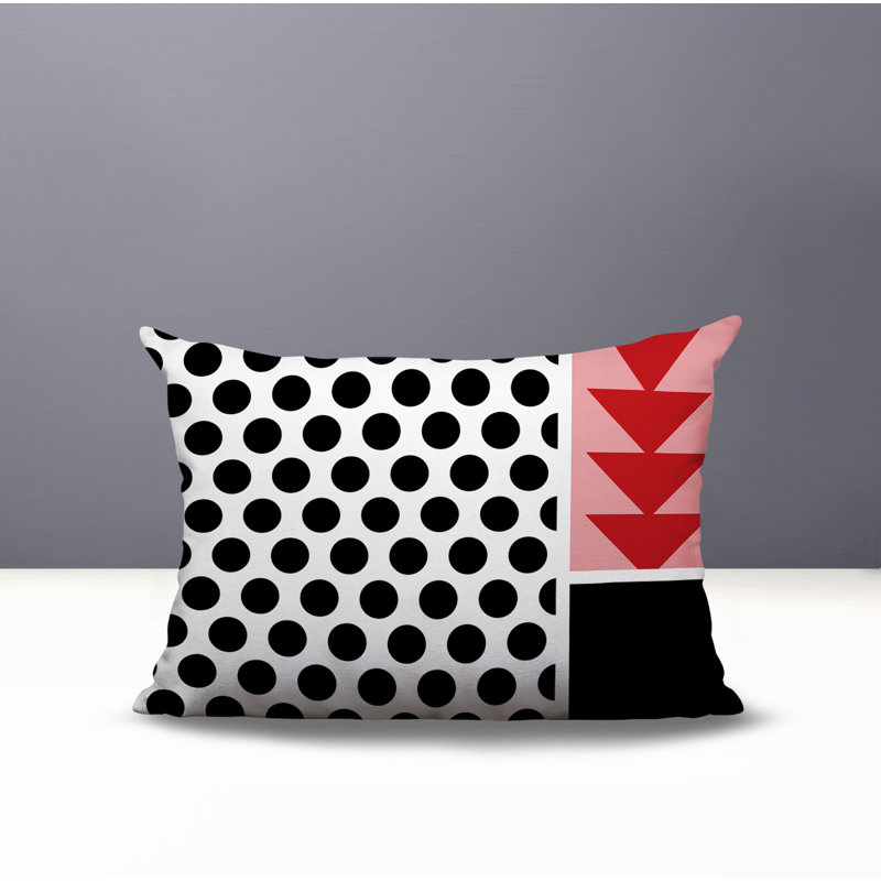 Oreiller rectangulaire réversible intérieur / extérieur Snazzy, Rouge, Rectangulaire H 14 po x l 20 po