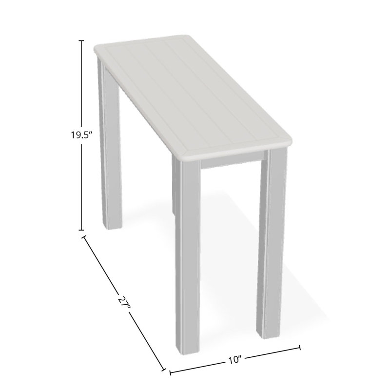 Outdoor Square Side Table, White/White