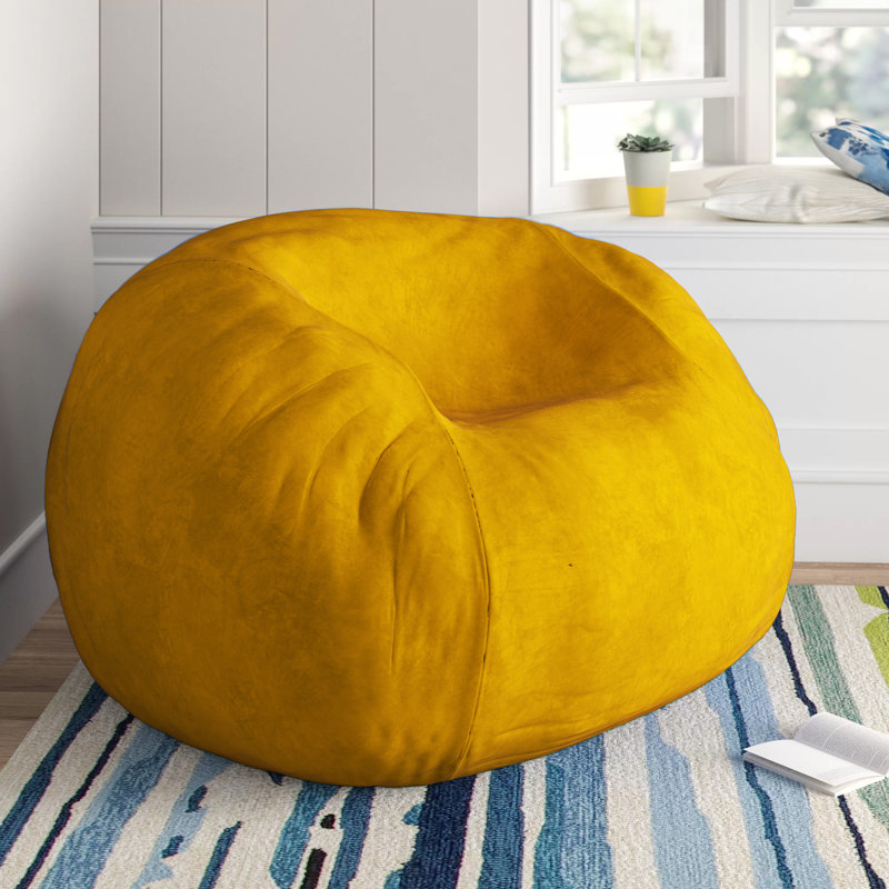 Fauteuil à billes: fauteuil à billes rembourré en mousse à mémoire de forme de 5 pi avec housse amovible et lavable à la machine - Fauteuil à billes avec housse en microfibre douce - Couleurs et tissus