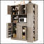 Buffet traditionnel autoportant avec huche, grande armoire de rangement pour garde-manger avec armoire latérale coulissante et tablettes de porte-134533074