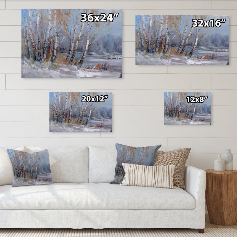 Winter Birches Forest II - On, H 8 po x l 12 po x P 0,1 po, Toile tendue