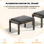 Ensemble de meubles de patio en aluminium, ensemble de 2 repose-pieds en métal pour ensemble de conversation de patio, ensemble de meubles d'extérieur pour porche