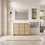 Meuble-lavabo autoportant 48 po (46-7 / 8 po) et 3 portes d'armoire à fermeture en douceur, contreplaqué, chêne Dune (KD-PACKING)
